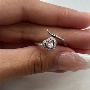 Dazzling Silver Heart Ring
